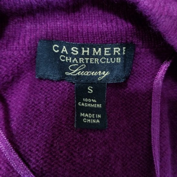 Charter Club LUXURY Open Front Cashmere Duster & Turtleneck Set in Plum Sz Small - Picture 6 of 16